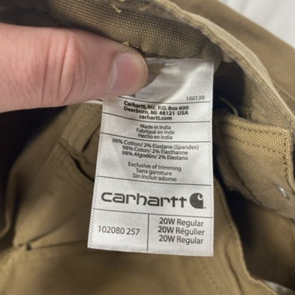 Carhartt Women's Original Fit Canvas Work Pants Brown Size 20W Regular - Picture 3 of 9